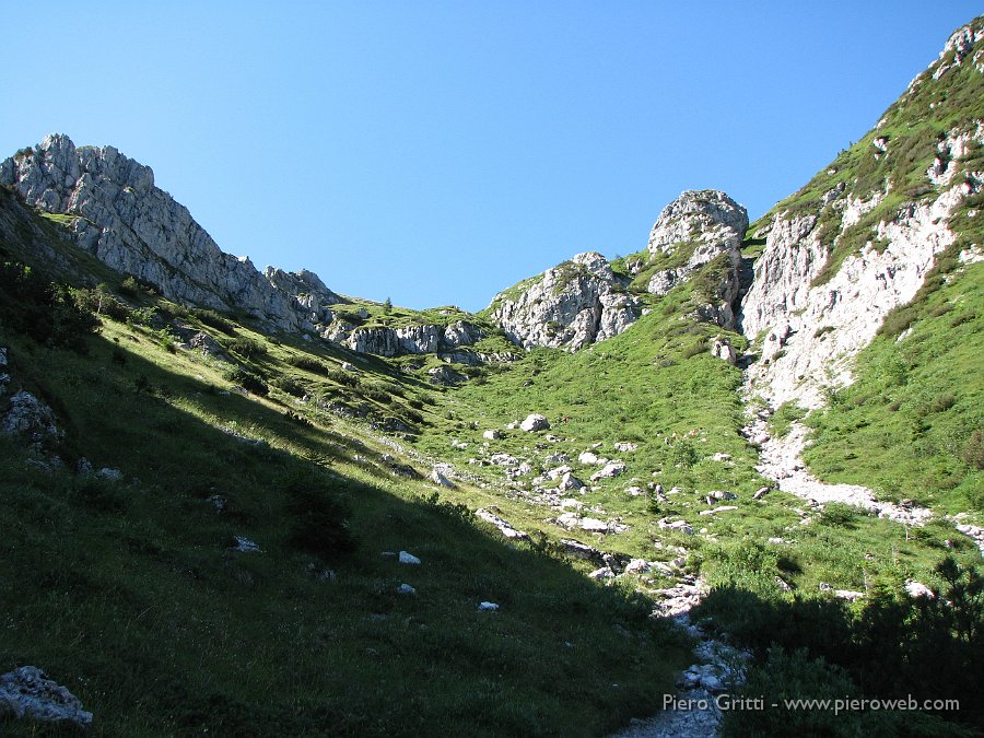 alben16ag08 014.jpg - Usciti dal bosco, saliamo il lungo vallone verso il Col dei Brassamorti